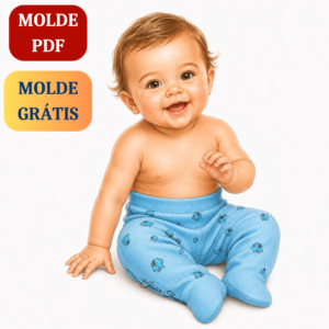 Molde calça bebê com pezinho PDF Ref. 7002