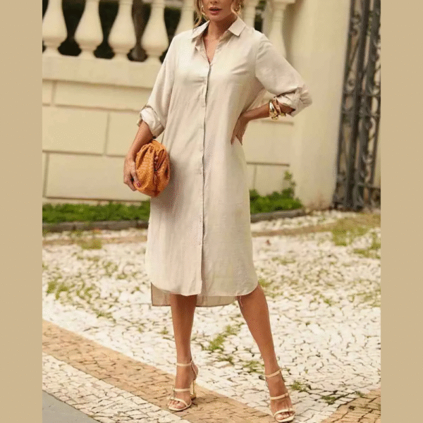 Vestido chemise manga longa PDF - Ref. 5000