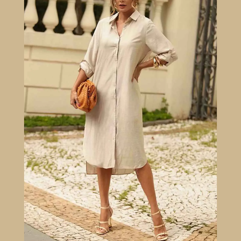 Vestido chemise manga longa PDF - Ref. 5000