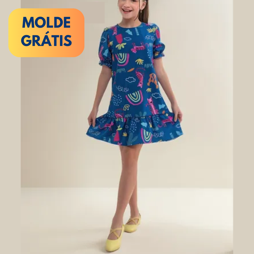 Vestido inf. barra franzida PDF - Ref. 6000