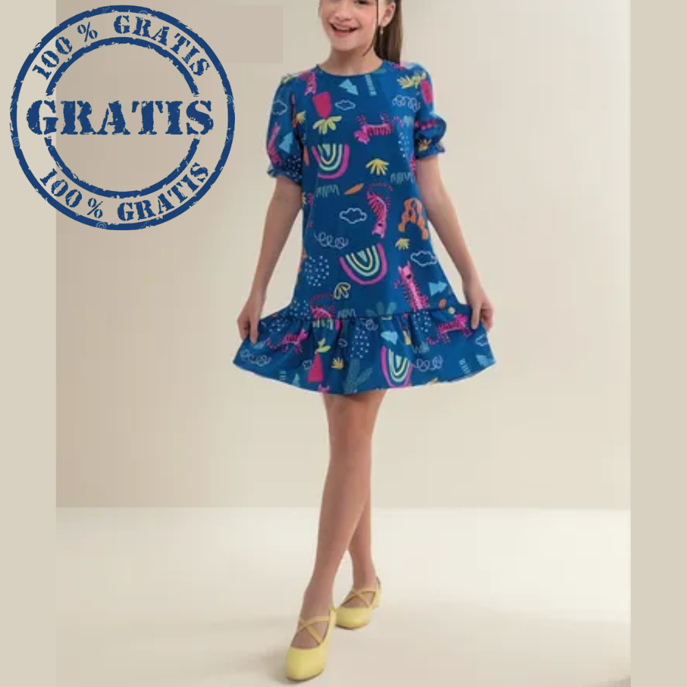 Vestido inf. barra franzida PDF - Ref. 6000