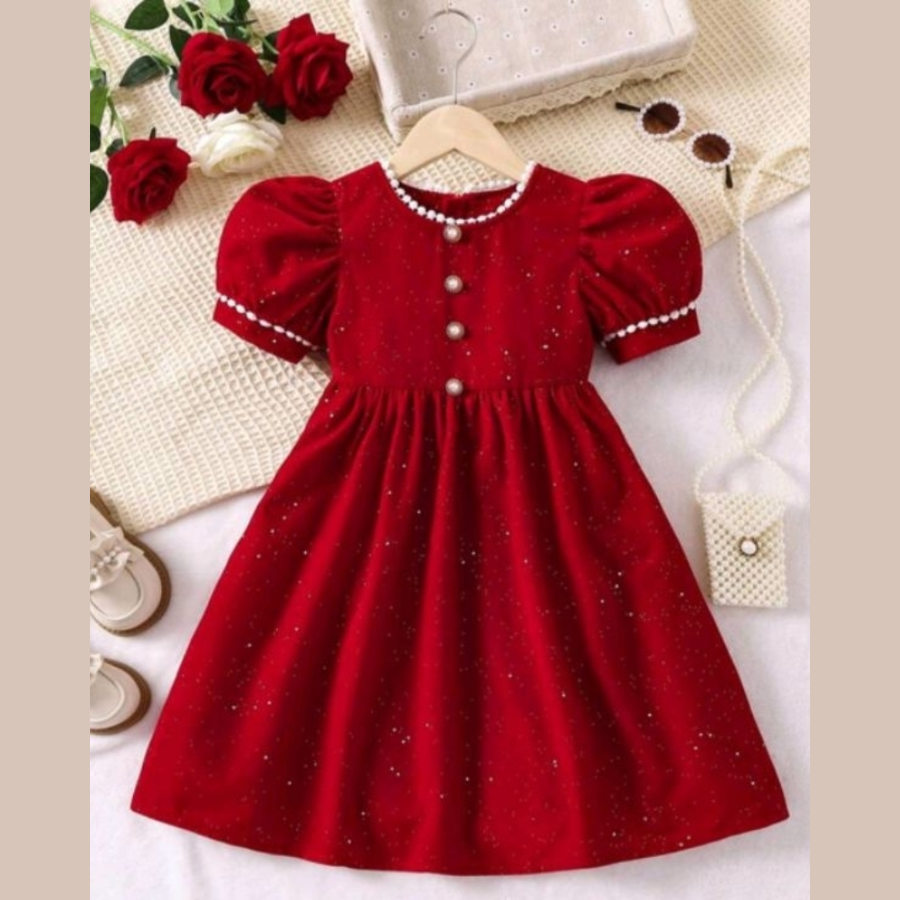 Vestido infantil manga bufante PDF Ref. 6012