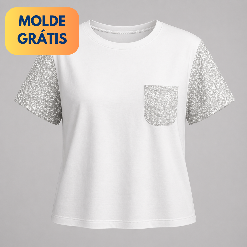 T-shirt baby look básica feminina Ref. 1001