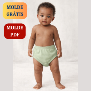 Molde tapa fralda romper bebê PDF Ref. 7000