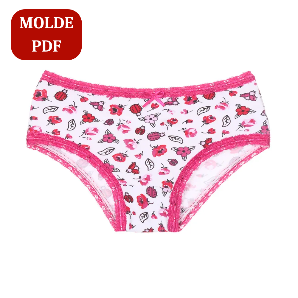 Molde para calcinha infantil de algodão PDF Ref. 6002