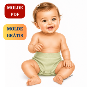 Molde tapa fralda bloomer bebê PDF Ref. 7000