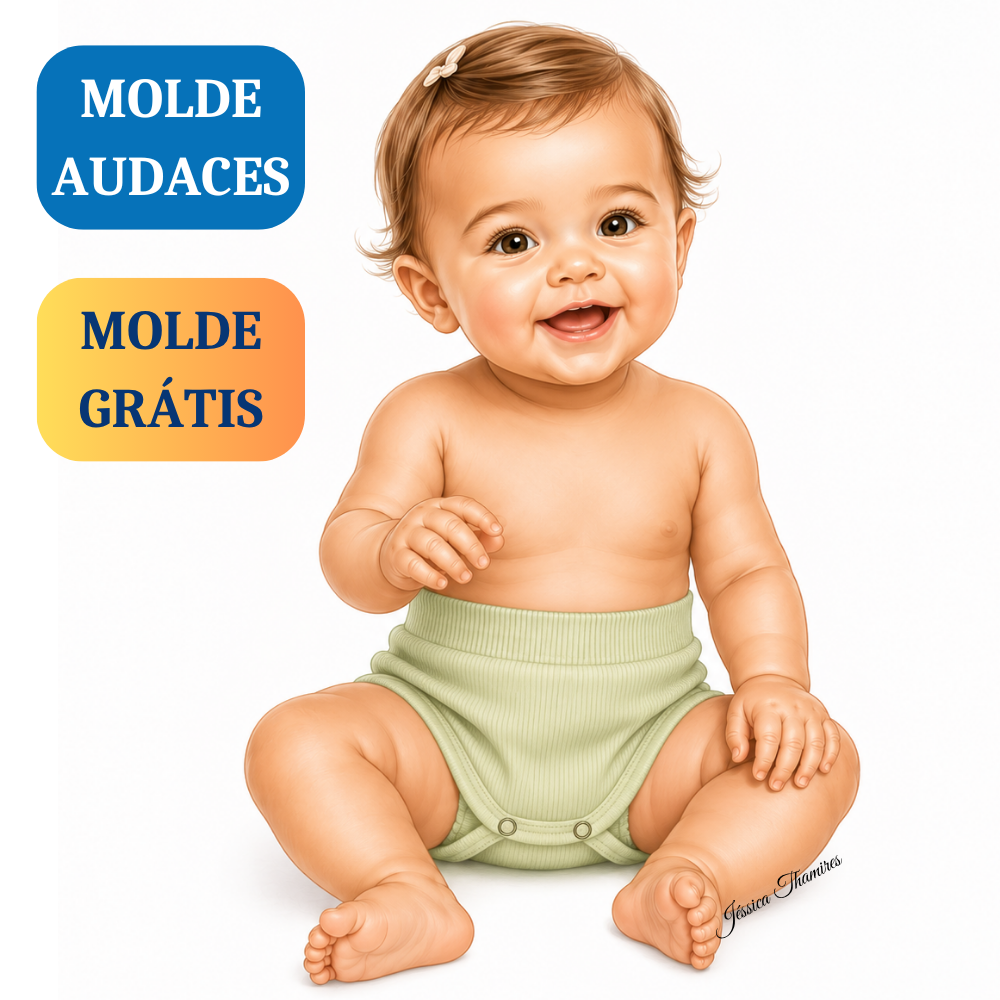 Molde tapa fralda bloomer bebê AUDACES Ref. 7000