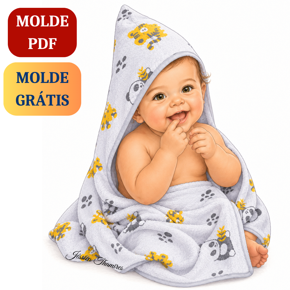 Molde toalha bebê PDF Ref. 7006
